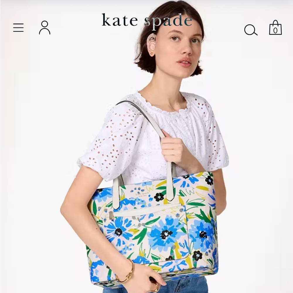 Kate Spade Staci Floral Large Tote Set w/pouch & wristlet NWT $499 Retail